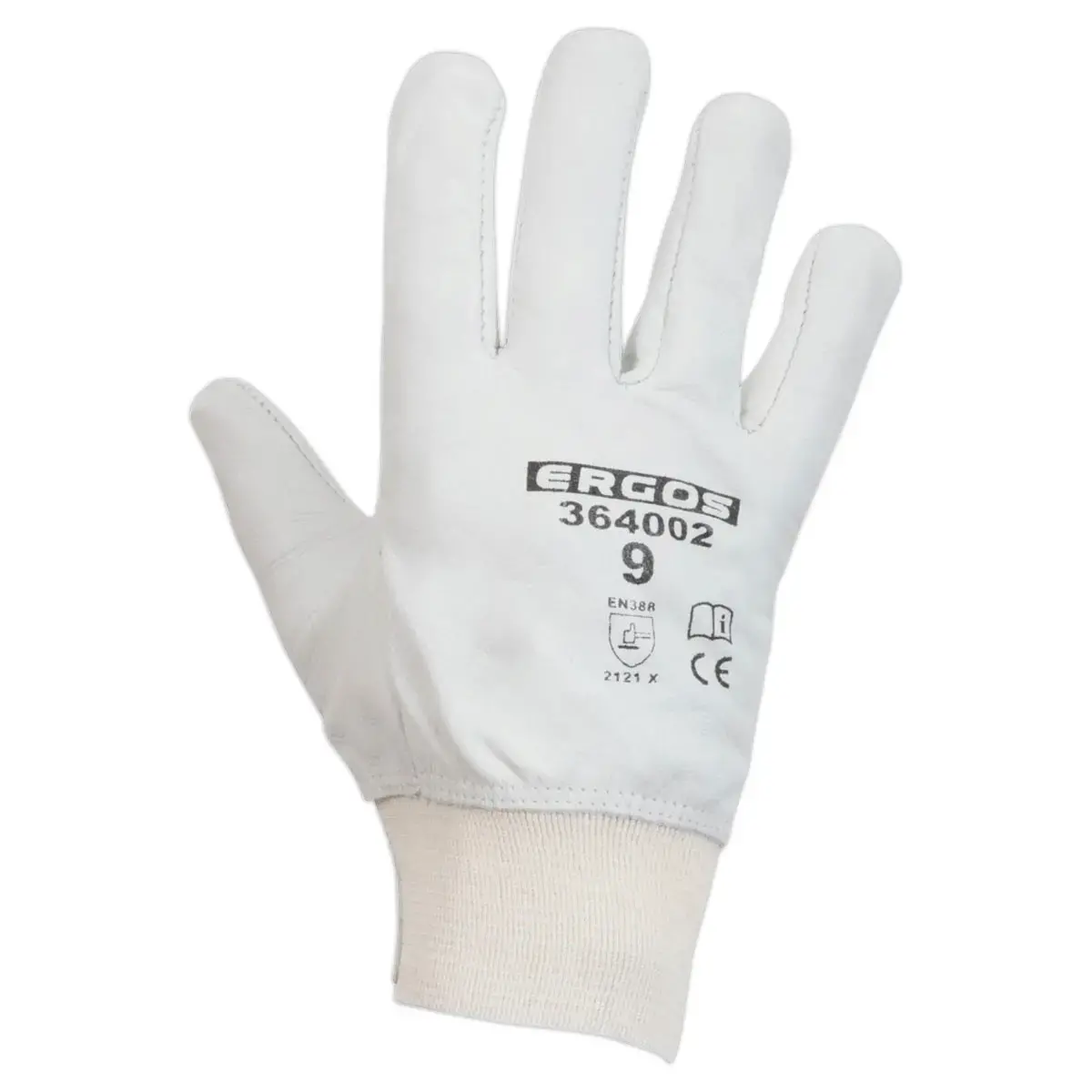 12 paar Ergos handschoenen - Maat 8 - wit - RG 