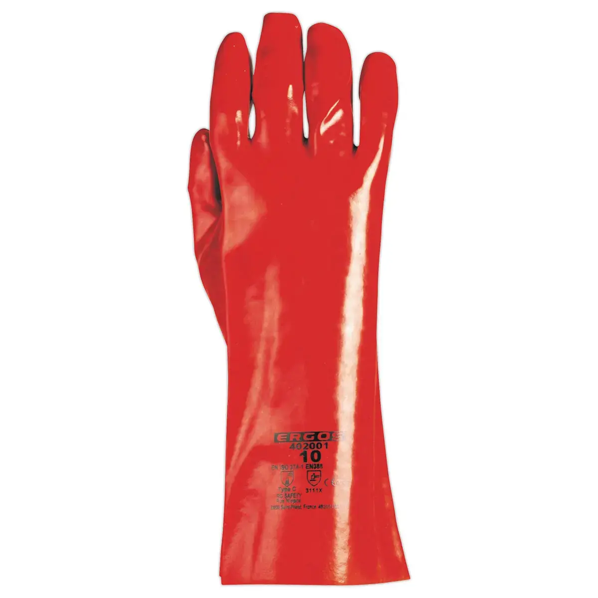 12 Chemische beschermhandschoenen ERGOS 402001 - Natronloog - Maat 10 - RG 