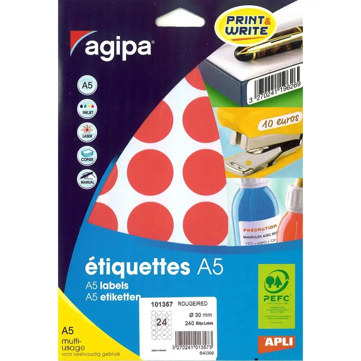 Ronde kleefpastilles - Ø15 mm - Diverse kleuren - APLI