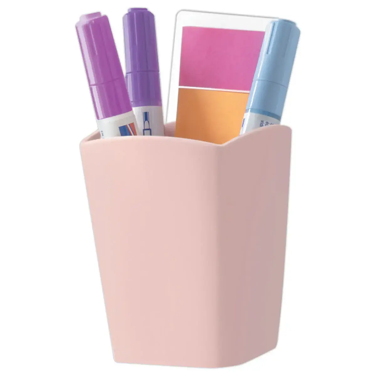 Roze poederkleurige magnetische pennenhouder