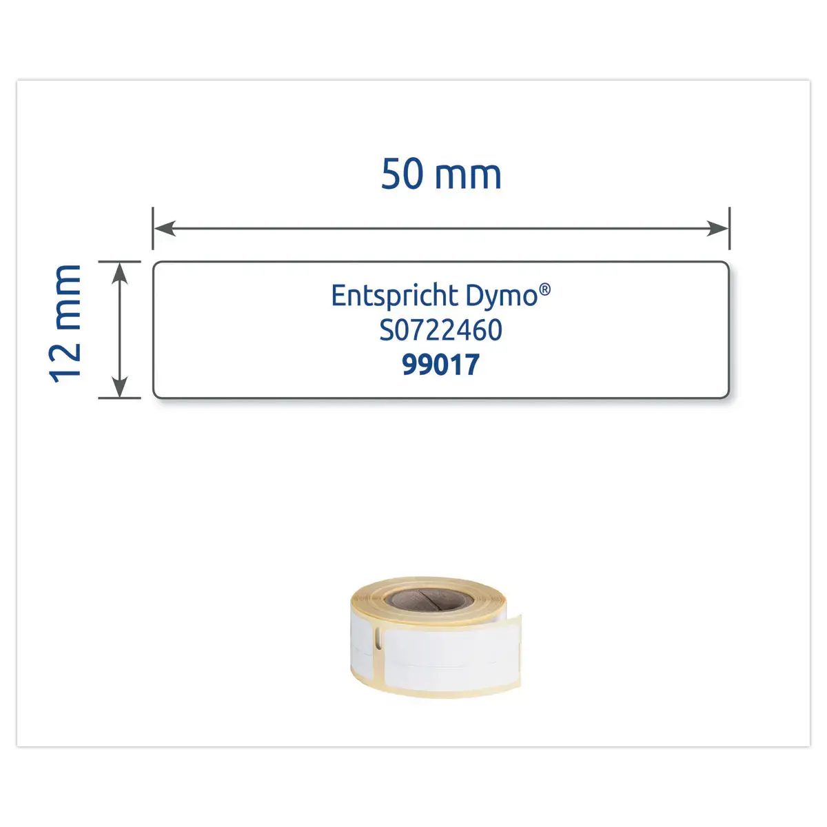 Rol van 110 witte etiketten 50x12 mm voor DYMO LW 450