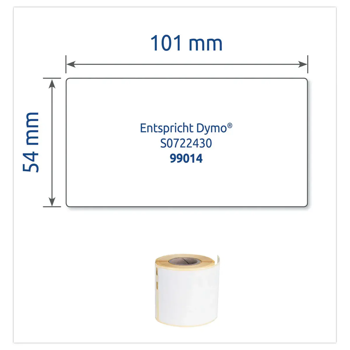 Rol van 100 witte labels 101x54 mm voor DYMO LW 450 