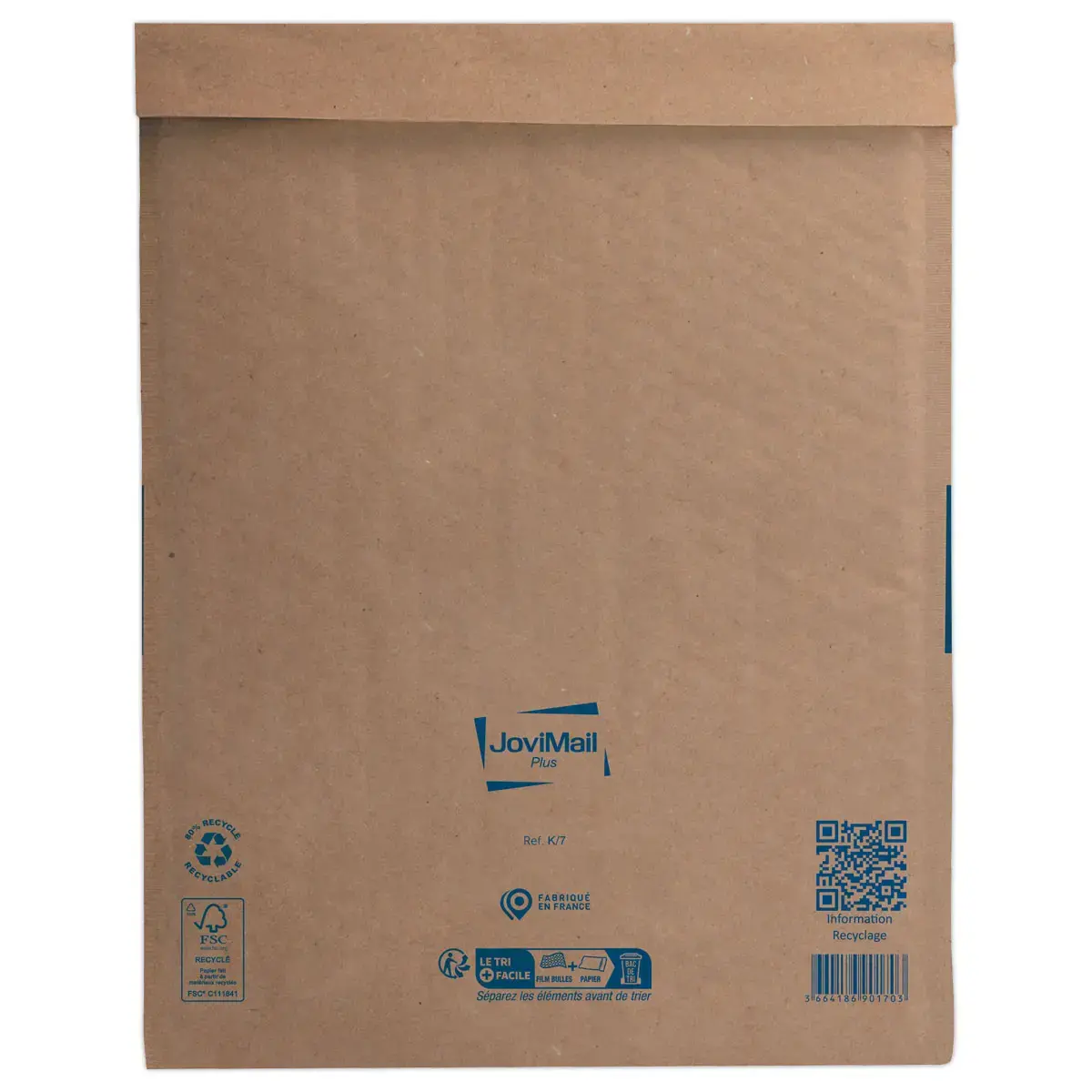50 Luchtbelletjes envelop van gerecycled Kraft 140gr 35x47 cm
