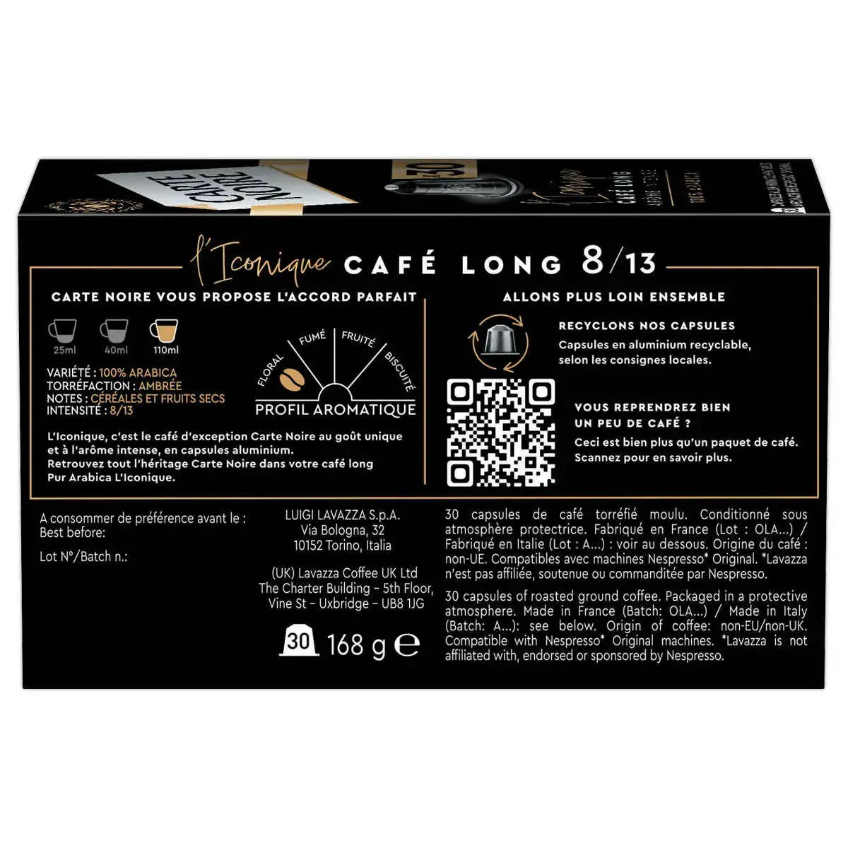 30 capsules Carte Noire Iconique