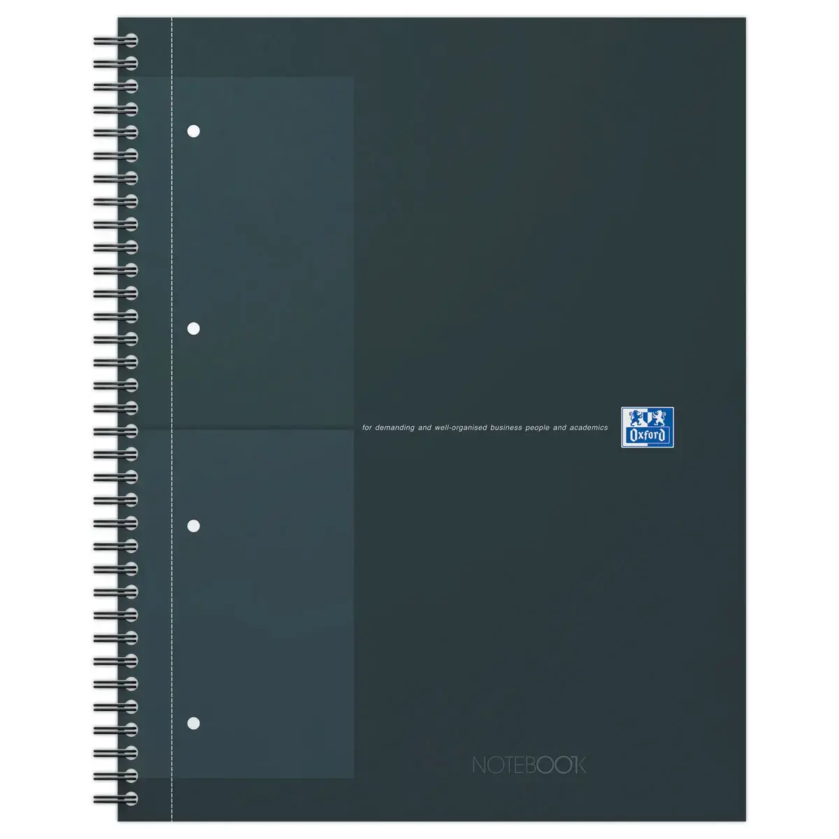 Spiraalnotitieboek A4+, 160p, 5x5, Oxford international Zwart 