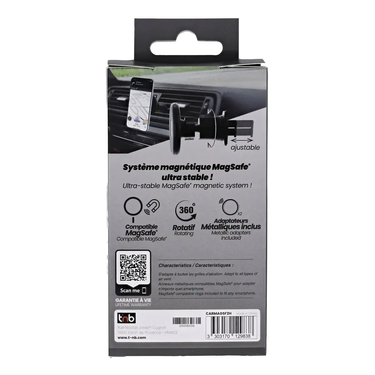 Universele magnetische autoladerhouder TnB 