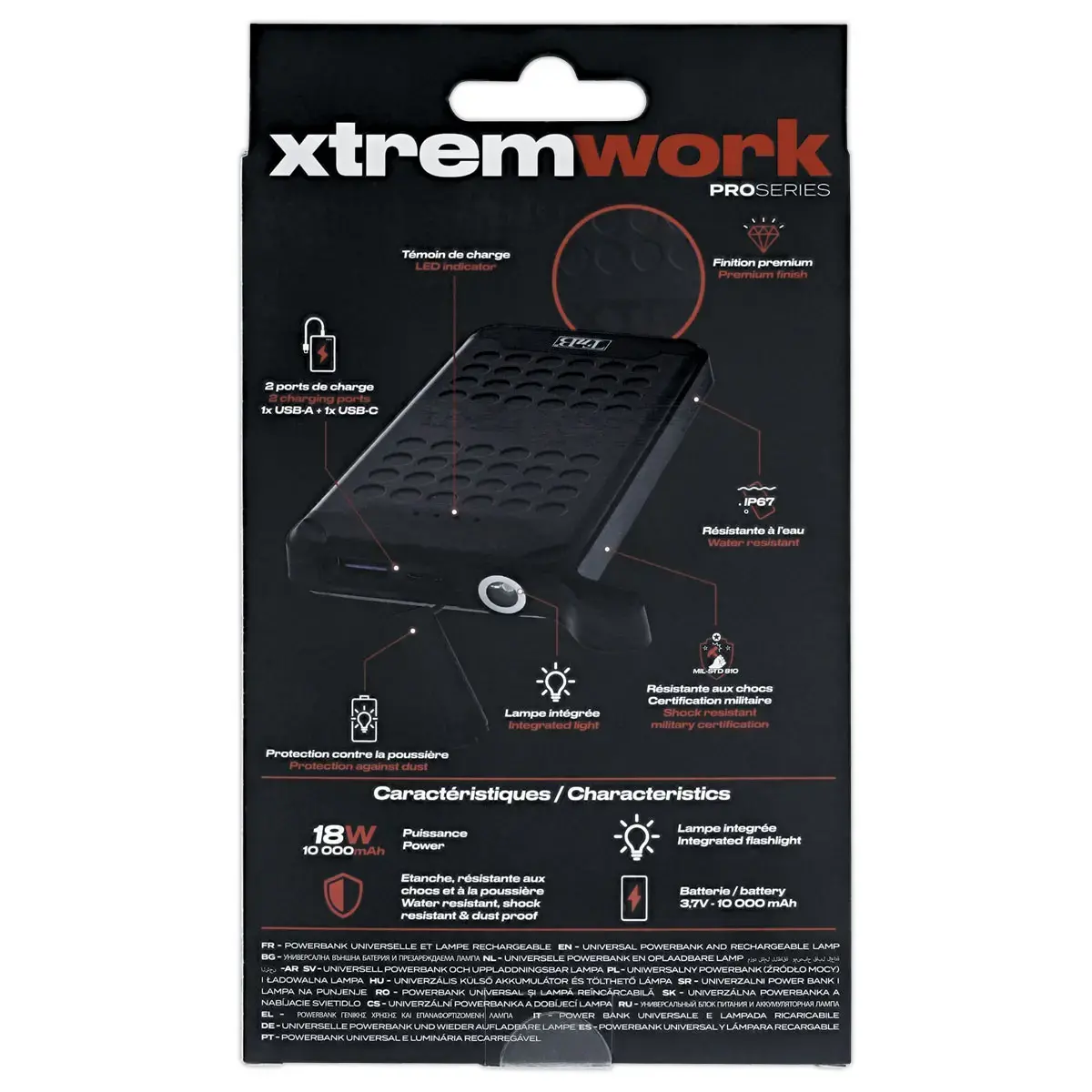 Externe batterij XTREMWORK 10.000 mAh - Zwart