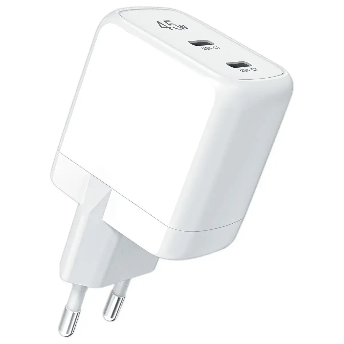 GAN-oplader met 2 USB-C-poorten 45W