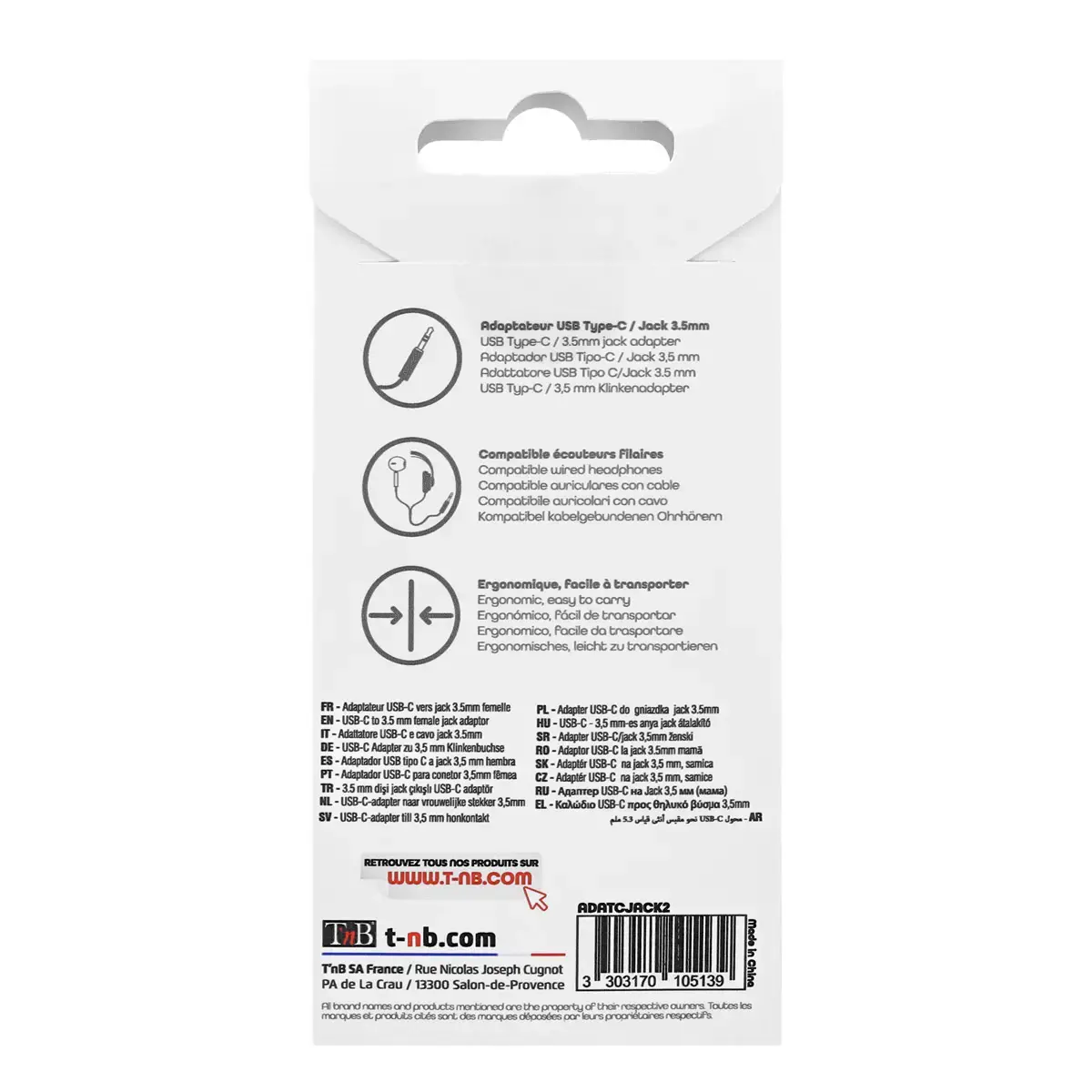 USB type C naar 3,5 mm jack-adapter