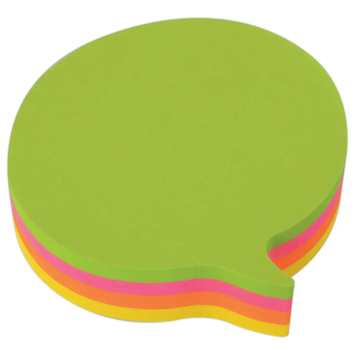 Blok 200 zelfklevende memoblaadjes 70 x 70 mm "bubbel" 4 verschillende fluokleuren