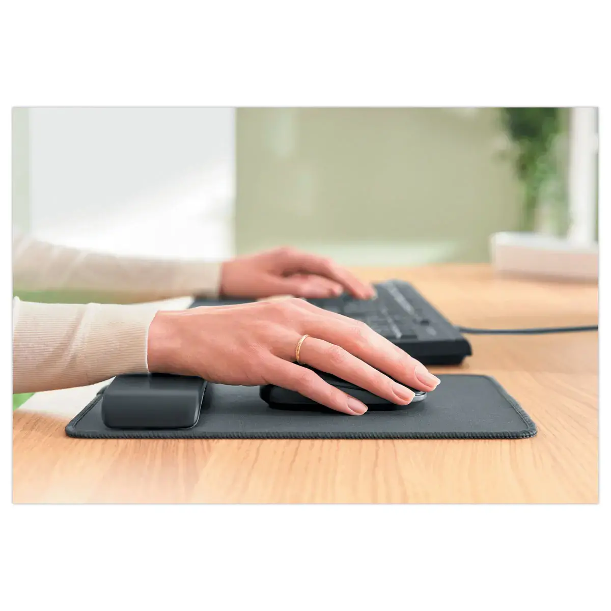 Ergonomische muismat met verstelbare polssteun - Donkergrijs