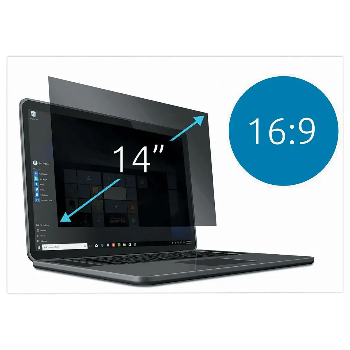 Verwijderbaar privacyfilter 2 richtingen voor laptops 14" 16:9 