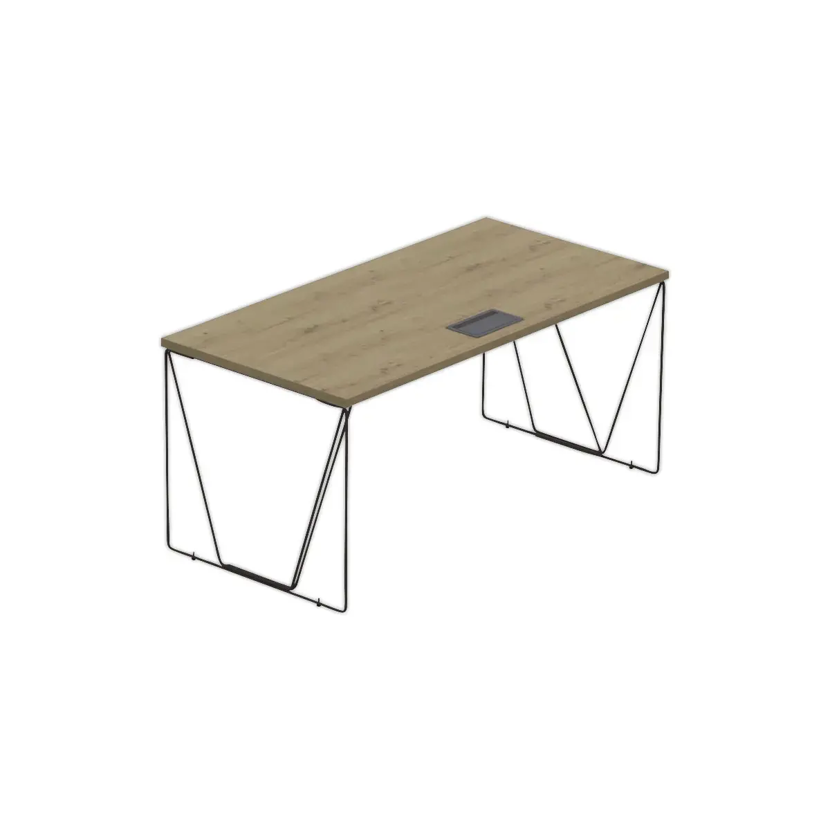 BUREAU BEAUNES L 160CM EIKEN VAAT / ZWART