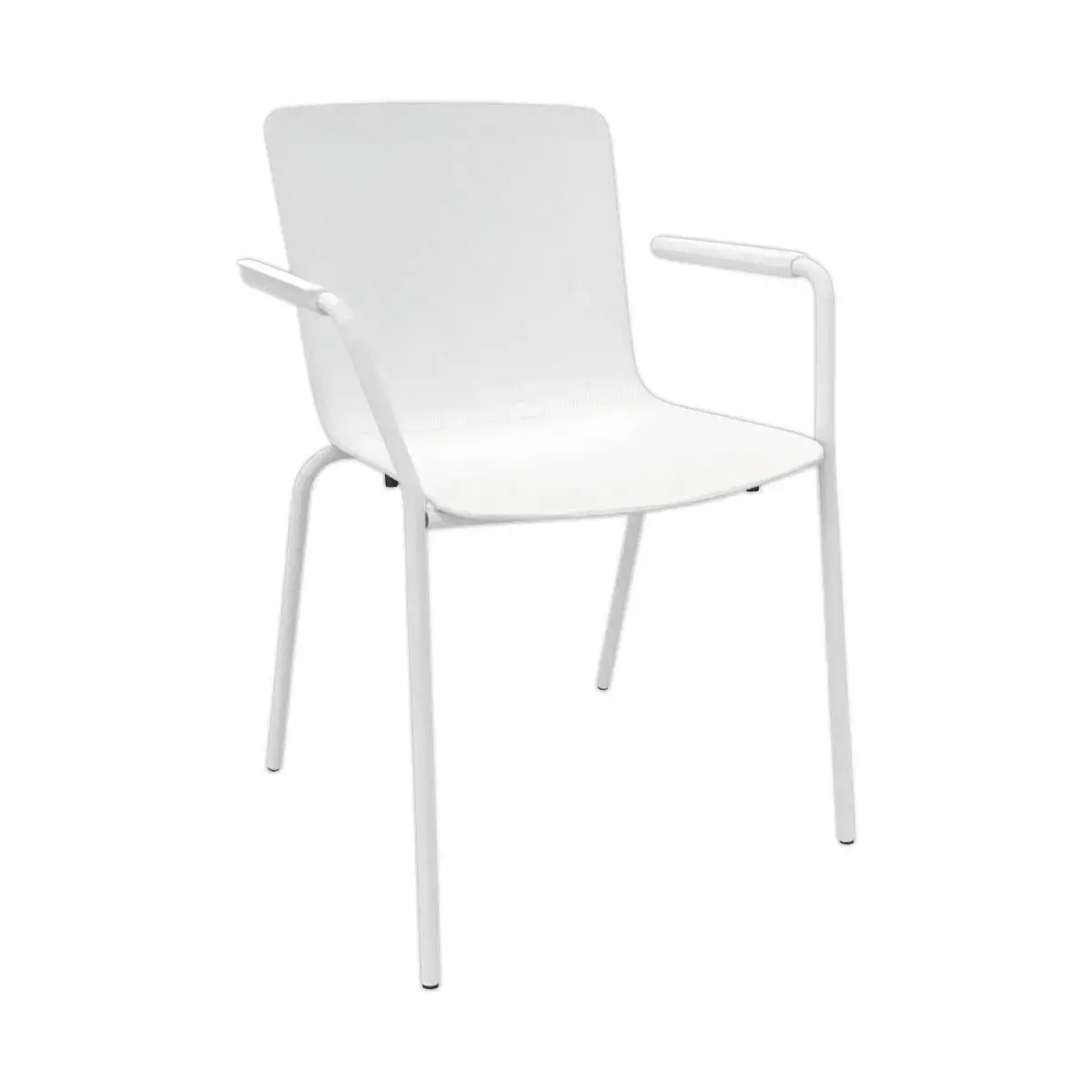2  VERRIJDBARE 4-VOETIGE POLYPROPYLEEN WITTE FAUTEUIL 