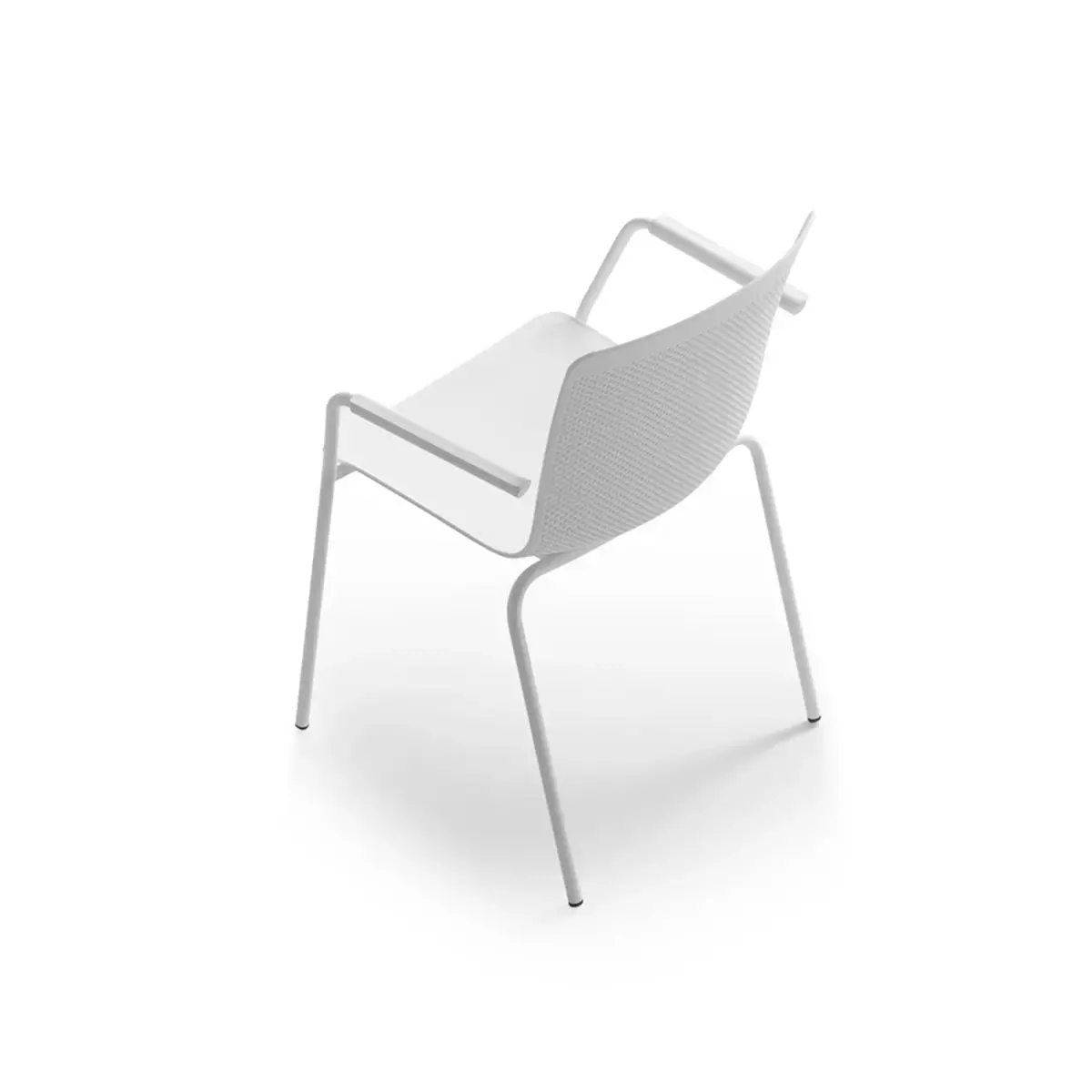 2  VERRIJDBARE 4-VOETIGE POLYPROPYLEEN WITTE FAUTEUIL 