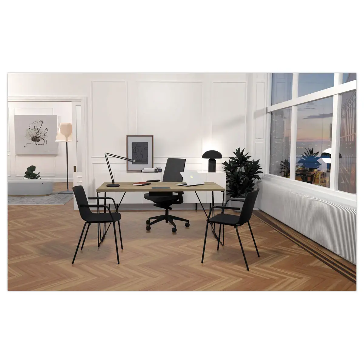 2 STOELEN 4 POTEN ACOT ZWART POLYPROPYLEEN