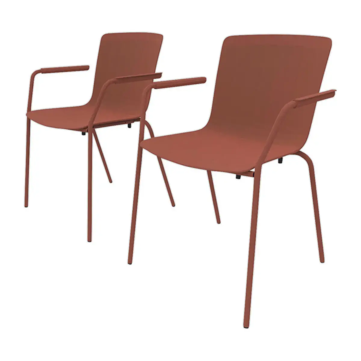 2 STOELEN 4 POTEN ACOT POLYPROPEEN TERRACOTTA