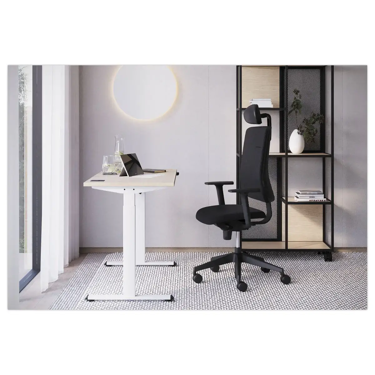 BUREAU ECO ELECTRIQUE ACACIA/WIT MONTE 160 x 80 cm