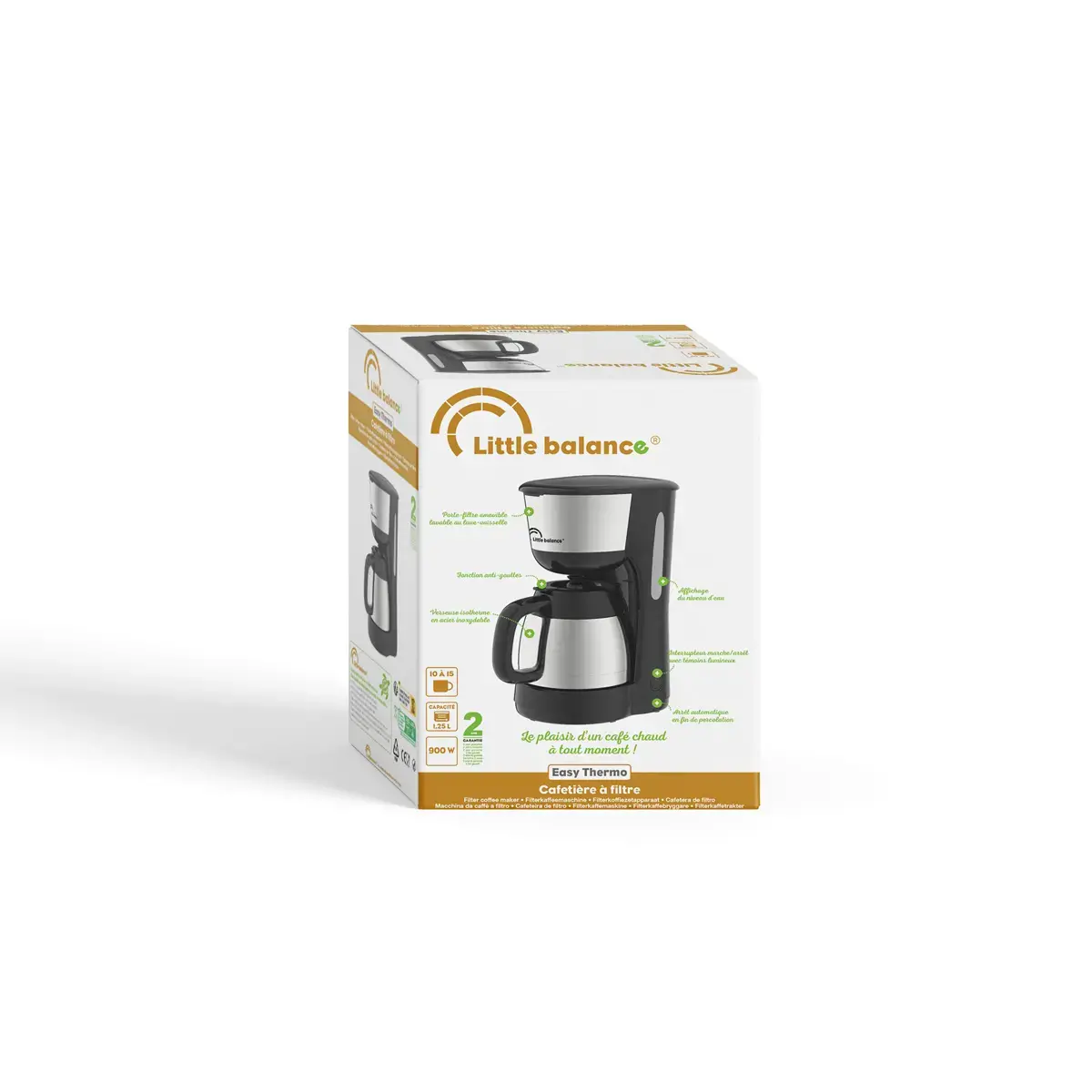 Isotherm inox koffiezetapparaat - 0,9 L - Zwart - MOULINEX