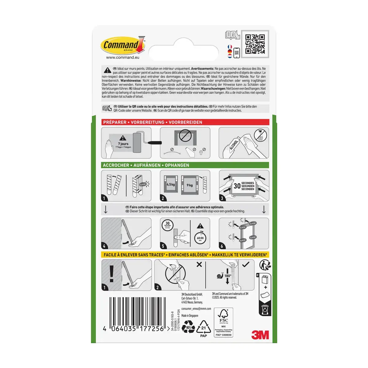 Command™ haakstrips voor wanddecoratie - Wit