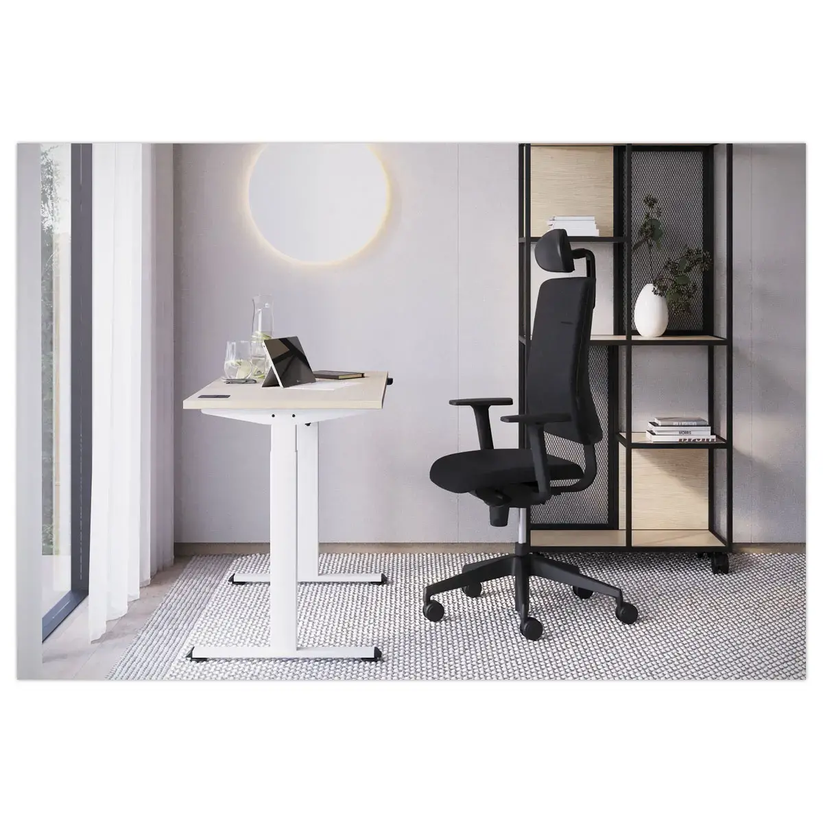 BUREAU ECO ELEKTRISCH ACACIA/ZWART MONTE 120X 60 CM 