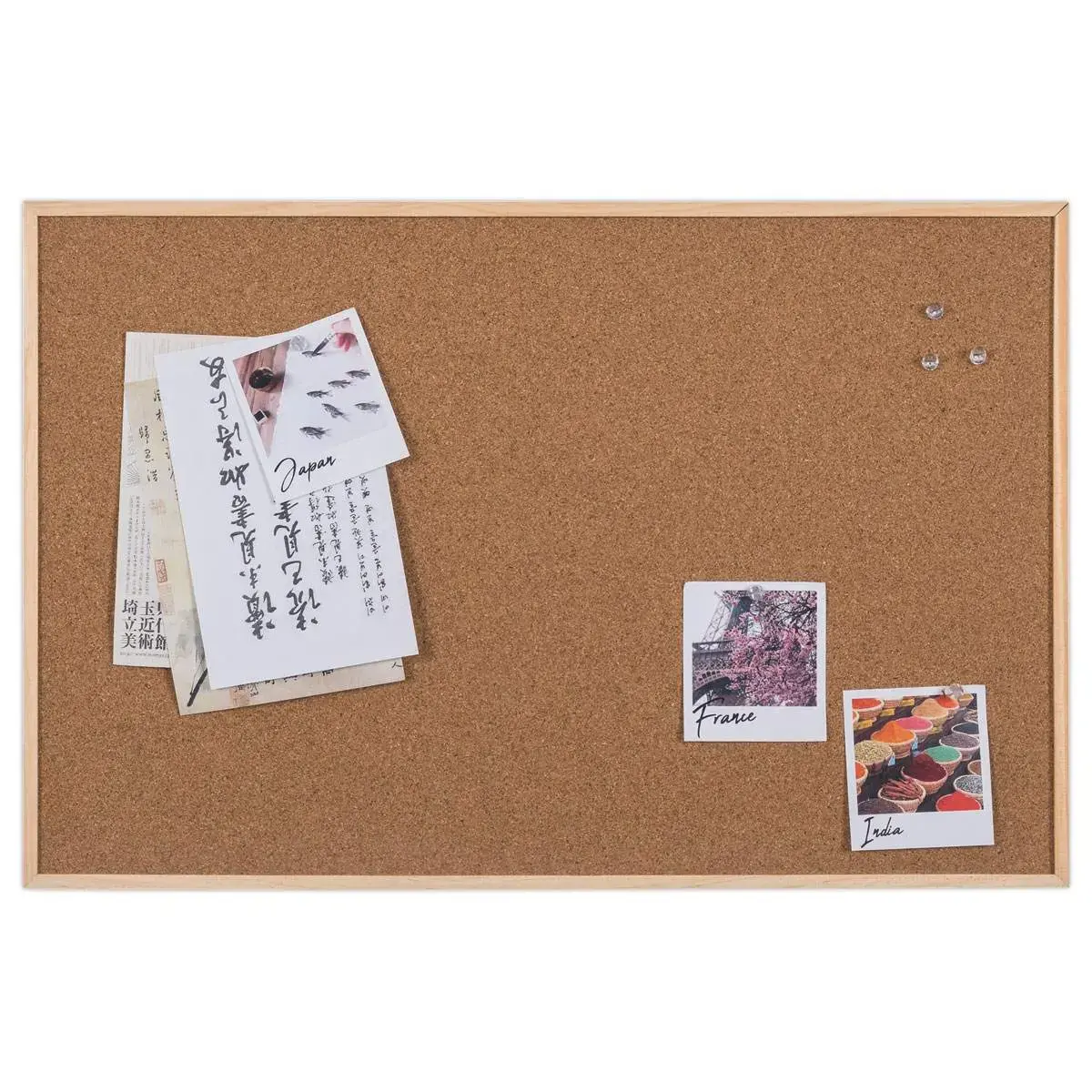 Kurkbord houten frame 60 x 90 cm