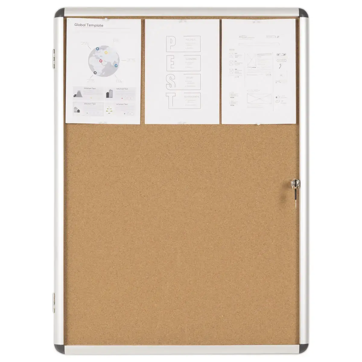 Binnenvitrine met draaideur earth kurk 9A4 