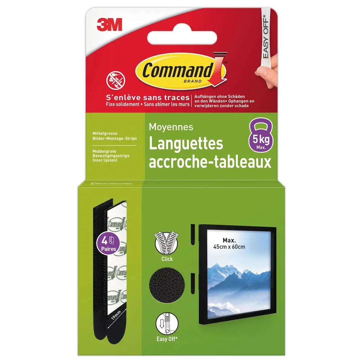 Command™ haakstrips voor schilderijen - Zwart