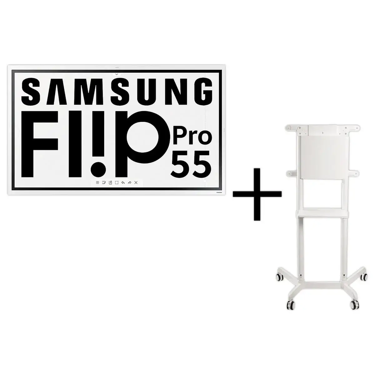 Flip 55" Samsung-scherm + Neomounts wieltjessteun