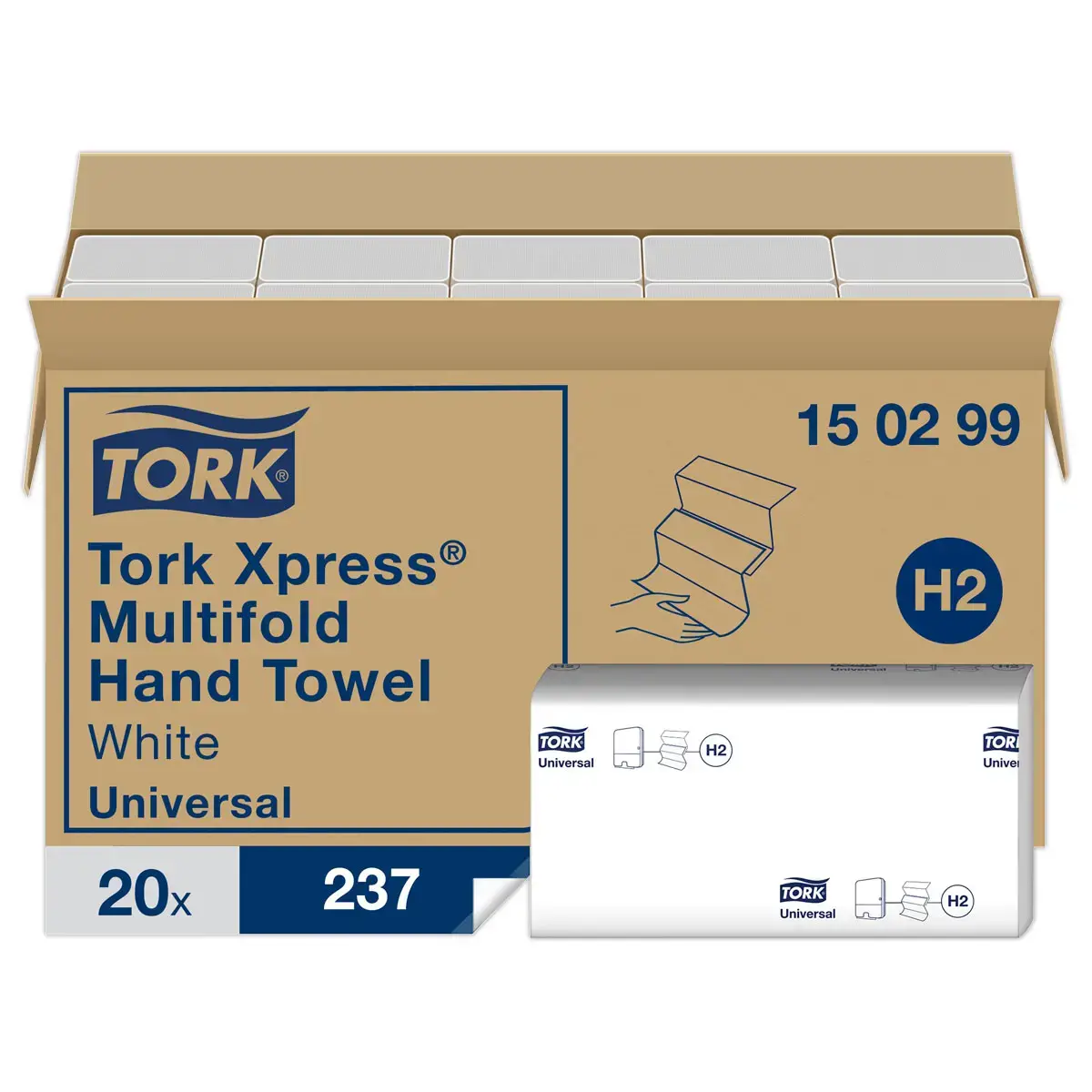 20 Tork Xpress® Z Universal H2 handdoekverpakkingen