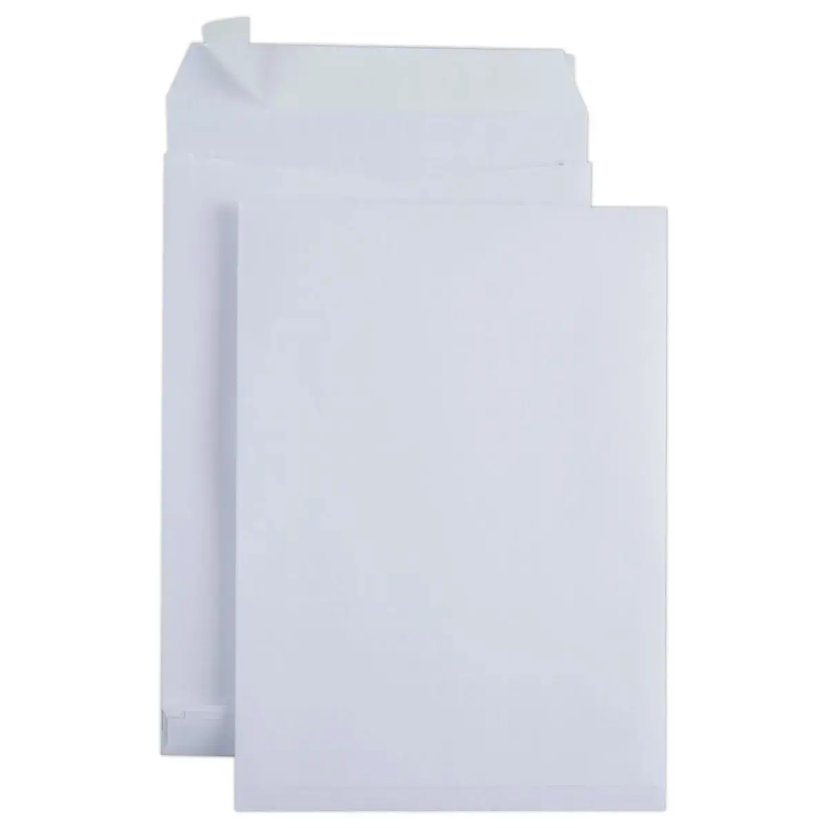 100  Witte versterkte kraftzakken met siliconenband 229x324mm met een bodem van 30mm 