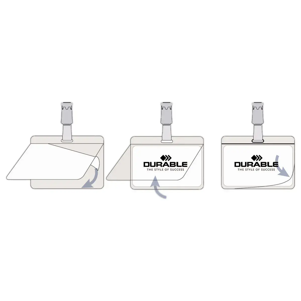 25  Plastificeerbare badges DURABLE - voor badges 5,4 x 9 cm 