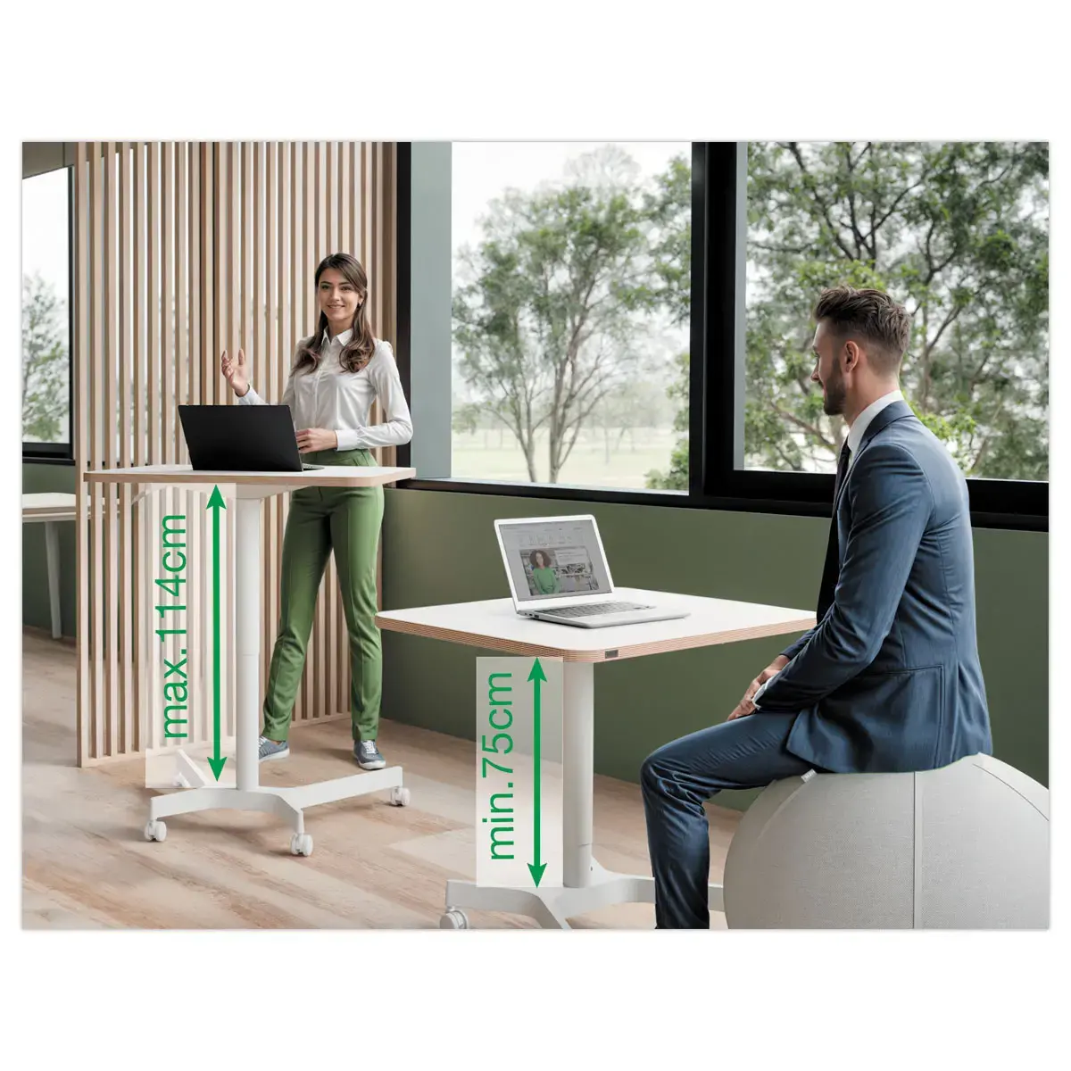 Pneumatisch zit/sta bureau 