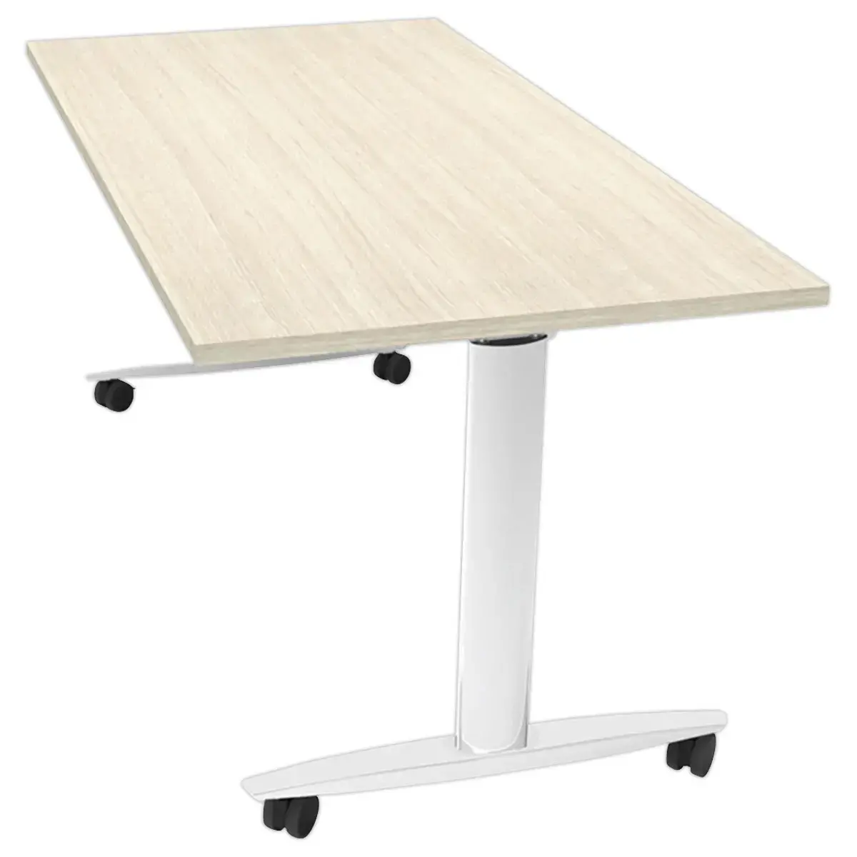 opklapbare tafel op wielen 140x80x74,1 cm eiken/wit