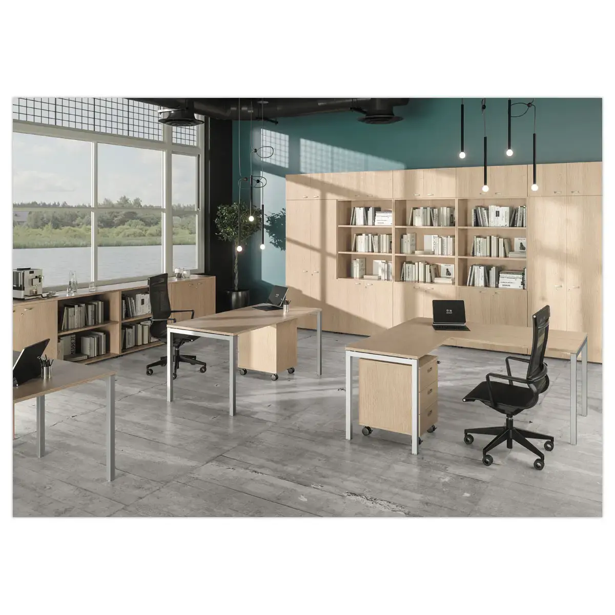 bureau CAPRI poten boog 140 - Eik 