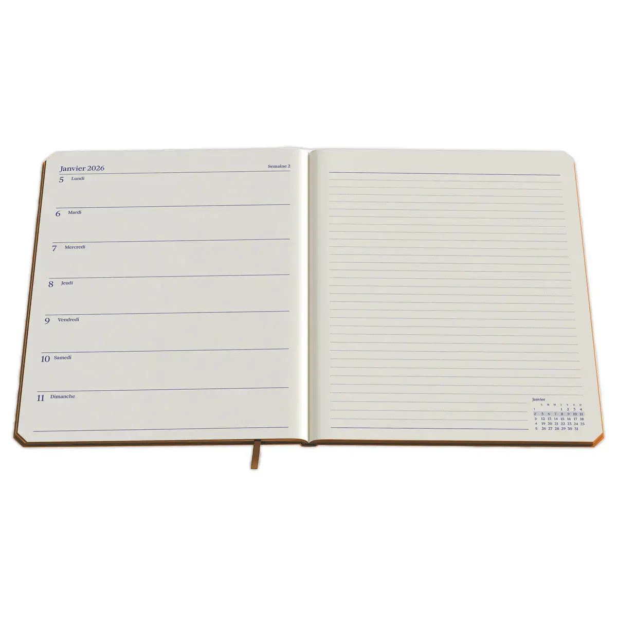 Agenda L weekplanner notities Brepols De Kempen Ashblack - Zwart