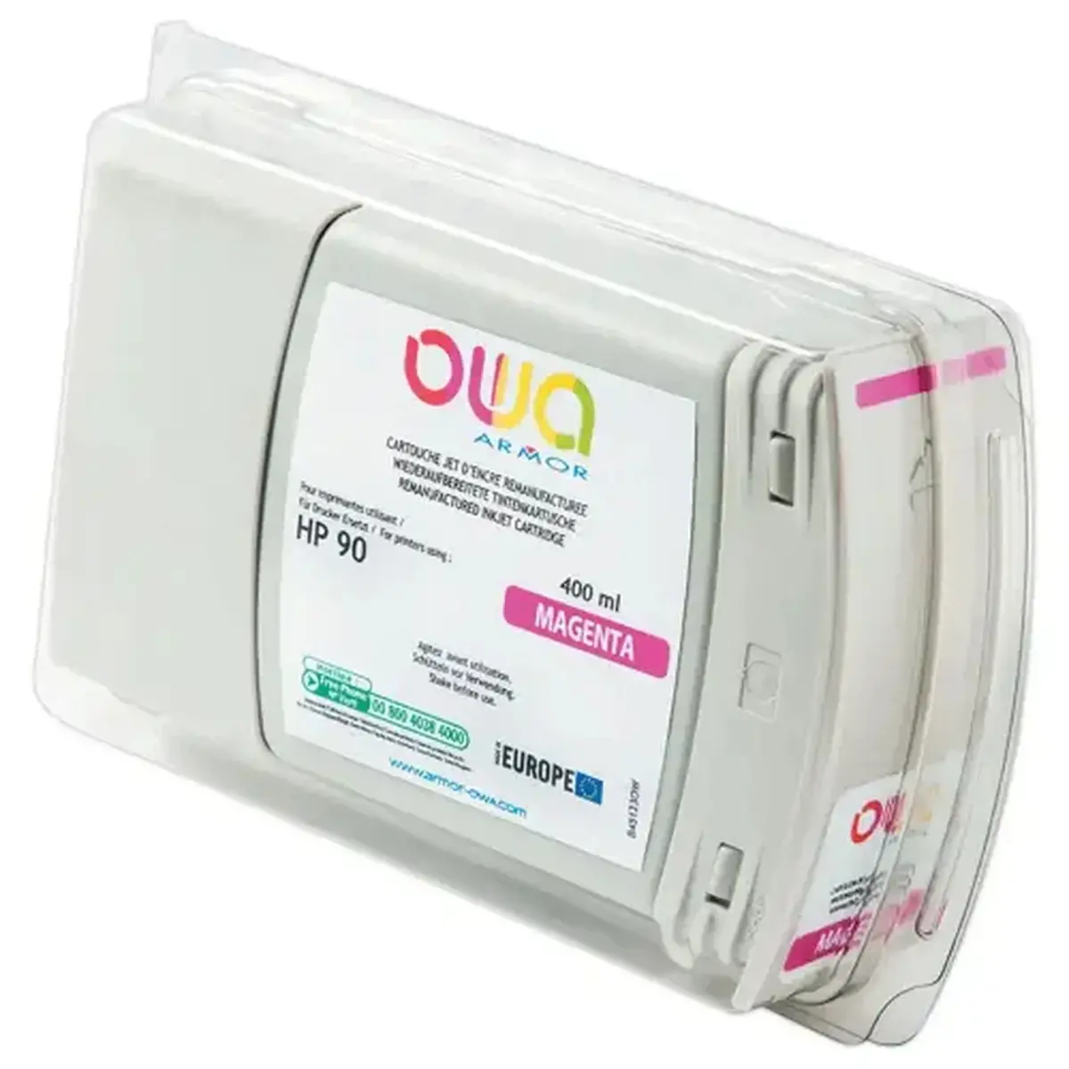 Cartouche B45123OW OWA voor compatibele HP90 plotters 400 ml - Magenta