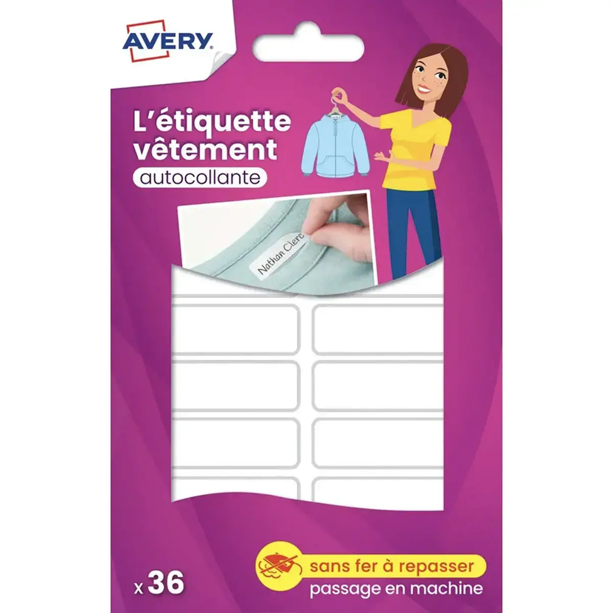 30 36 zelfklevende kledinglabels - wit - 45 x 13 mm