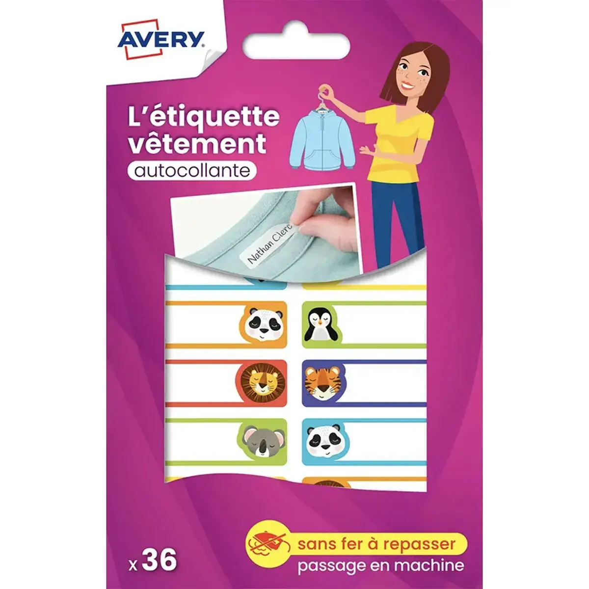 30 36 zelfklevende kledinglabels - dierenmotieven