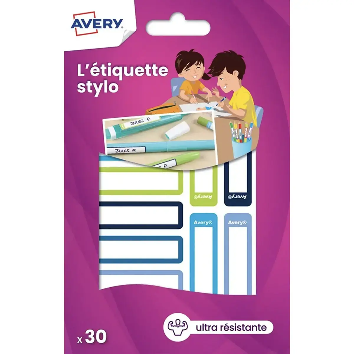 30 pakketten van 30 etiketten stiften - camaïeubleu/groen - 50 x 10 mm