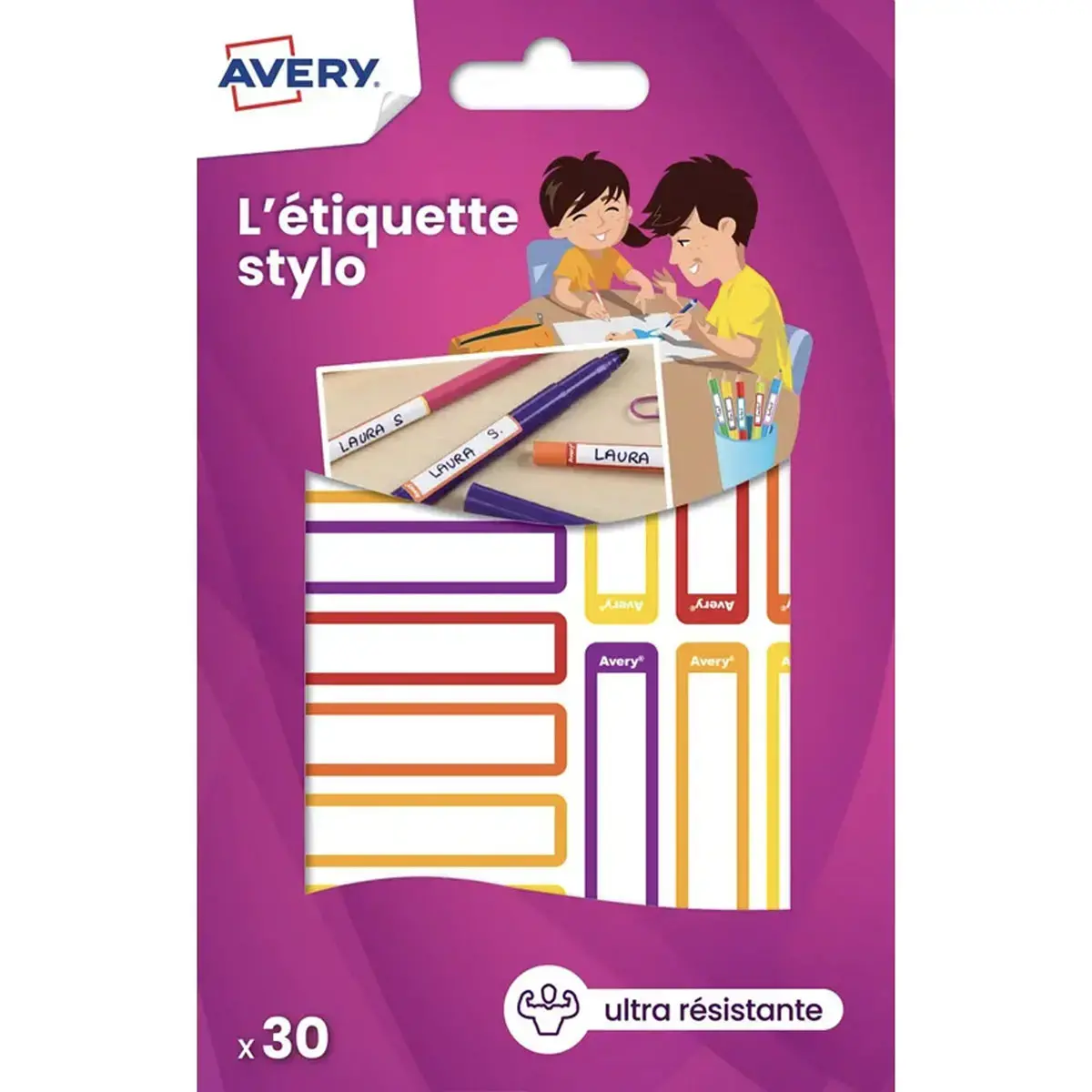 30 30 etiketten pennen - camaïeu geel/oranje - 50 x 10 mm