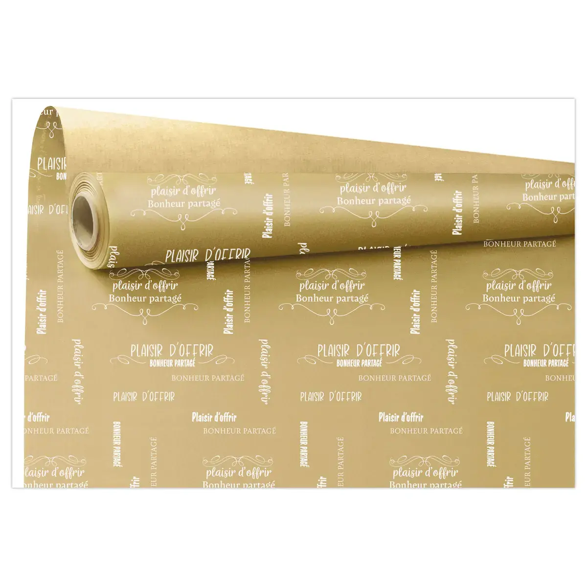 Inpakpapier bedrukt "Plaisir d'offrir" 69cm x 50m