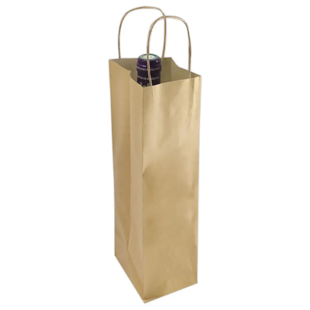 50 natuurlijke kraftzakken voor flessen 14 x 80 x 39 cm