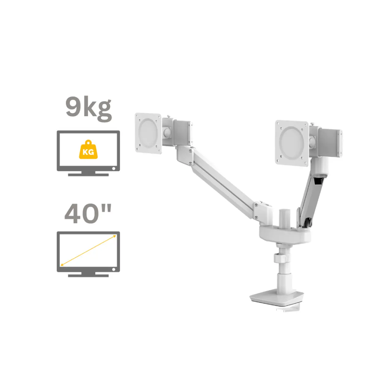 Dubbele schermhouder Top Mount Compact Tallo - wit