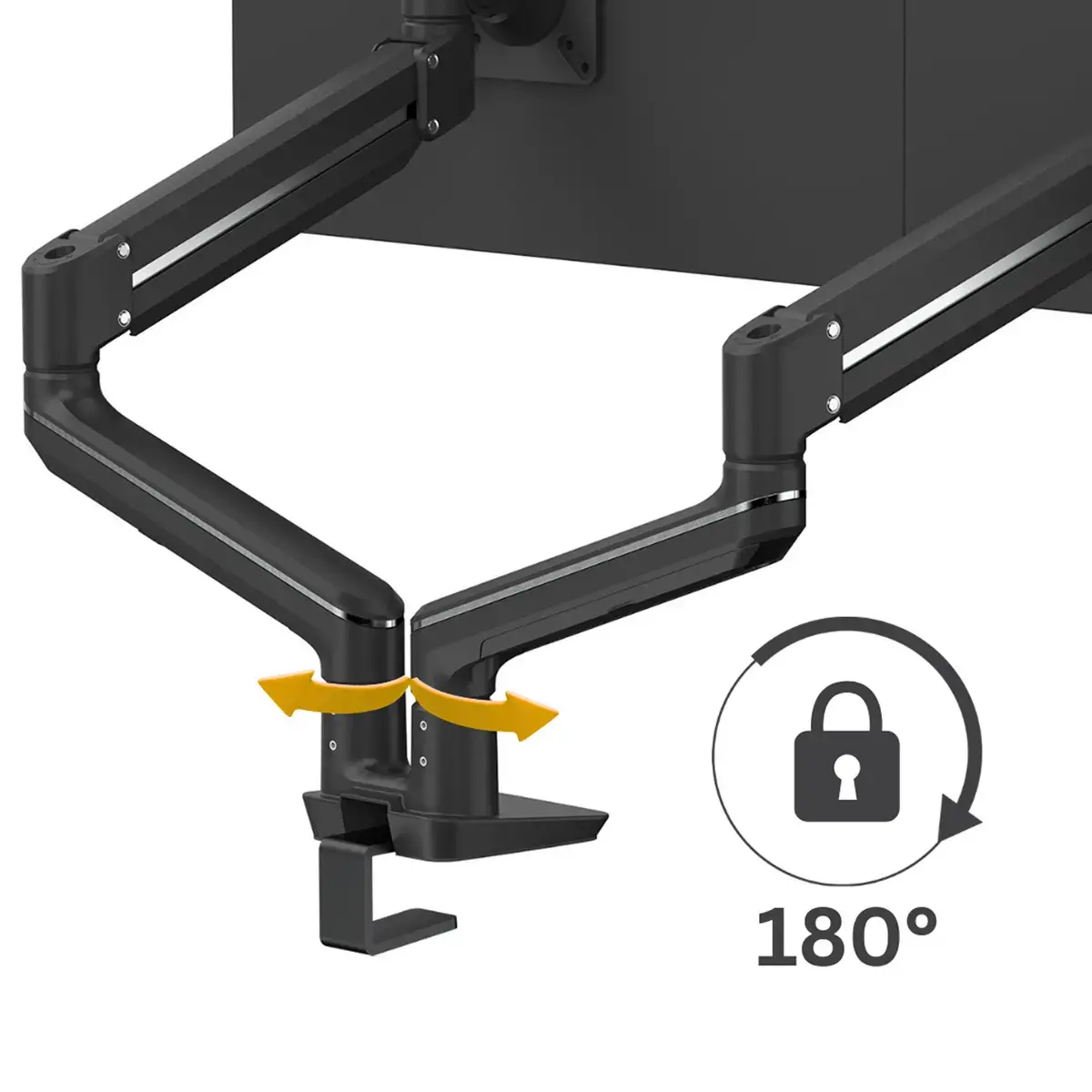 Dubbele schermhouderarm Top Mount Tallo - zwart