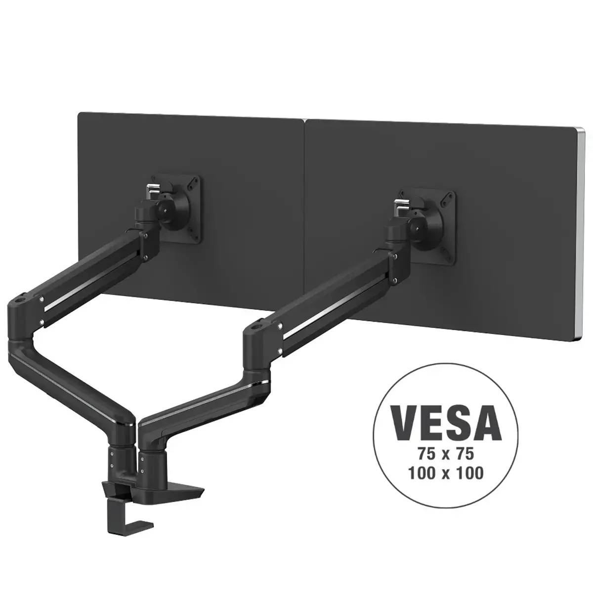 Dubbele schermhouderarm Top Mount Tallo - zwart