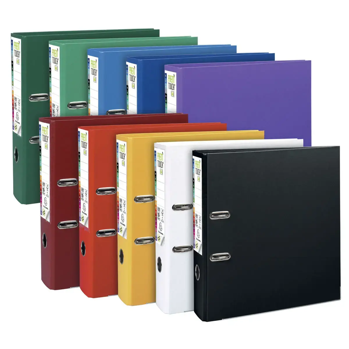 10 assorti ordners met hefboom - Prem Touch - EXACOMPTA