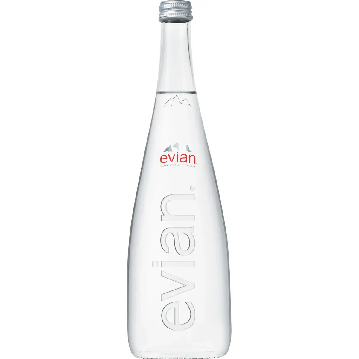 12 flessen Evian water in glas - 75 cl 
