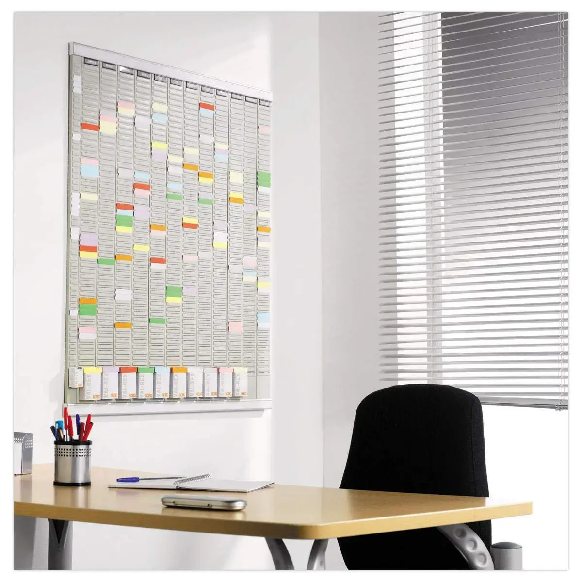 Jaarplanner met T-fiches - 13 kolommen - 54 sleuven - NOBO