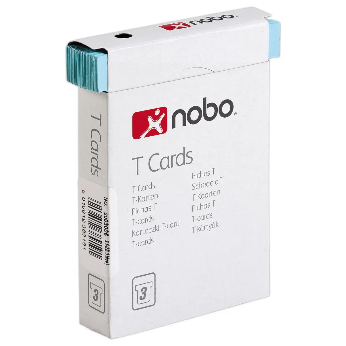 100 T-fiches voor planning - Maat 3 - Lichtblauw - NOBO